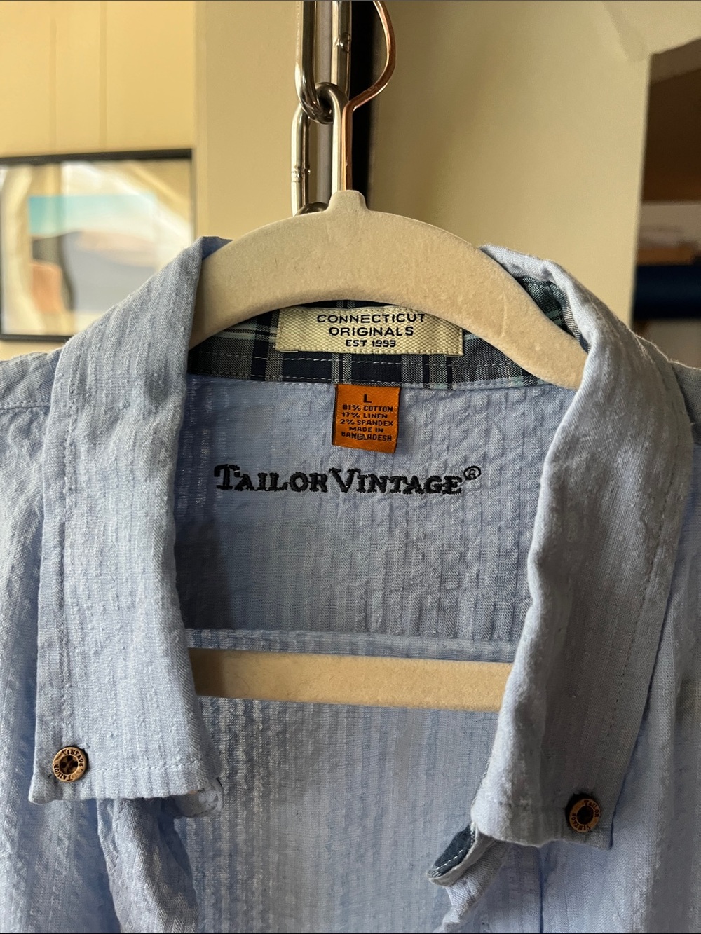 Tailor Vintage Light Blue Men’s Casual Button-Down Shirt